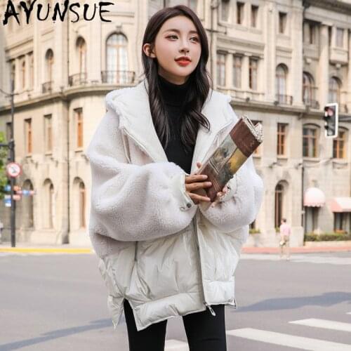 Womens Fur Coat Autumn Winter Wool Jacket Woman 90% White Duck Down Jackets Oversized Clothes Fashion 2020 Abrigo Mujer Pph1990