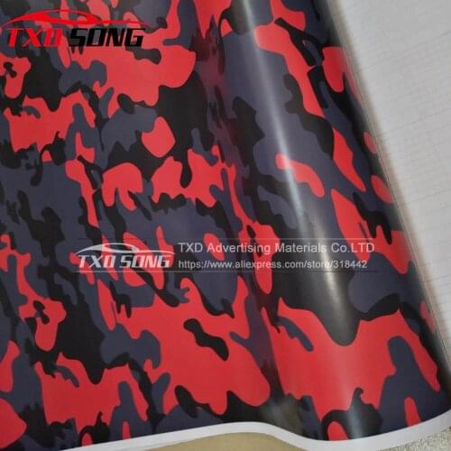 10/20/30/40/50/60X152CM Small Design Red black Camo Vinyl Wrap Roll for Truck Jeep SUV Graphics Real Camo Camouflage Vinyl Film