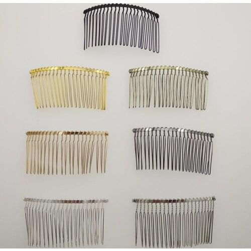 12pcs/lot Inserted Comb hair accessories for wedding accessories DIY hair clips hair comb black iron silver gift 22 Teeth