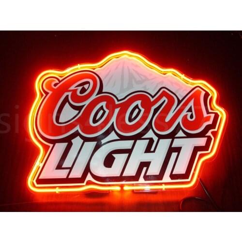 14“x10" Coors Light Mountain Neon Light Lamp Sign Beer Bar Handmade Glass Decorate Home Wall Room Windows Tube Artwork