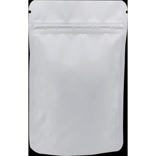 50Pcs/Lot Matte Black White Coffee Tea Snacks Storage Bag Self Sealable Ziplock Bags Vacuum Packaging Bag Pure Aluminum Foil Bag