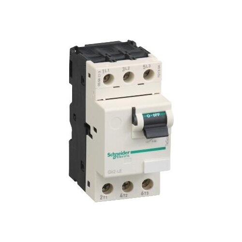 GV2LE06 GV2-LE06 Motor circuit breaker, TeSys GV2, 3P, 1.6 A, magnetic, toggle control, screw clamp terminals