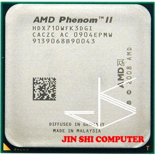 Free Shipping AMD Phenom II 710 2.6 GHz Triple-Core, processeur d'unité centrale HDX710WFK3DGI, prise AM3