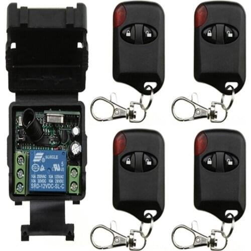 Wireless Remote Control Light Switch DC12V 24V 1CH 1CH 10A Relay Output Radio Receiver Module+cats eyeTransmitter garage door
