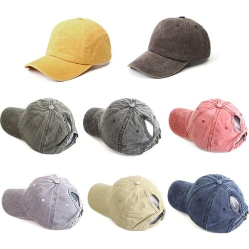 2021 Ponytail Baseball Cap Women Vacation Snapback Adjustable Hat Washed Cotton Comfort Spring Casual Sport Caps Dropshipping