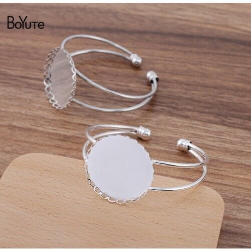 BoYuTe Custom Made (50 Pieces/Lot) Fit 30MM Cabochon 65*60MM Metal Brass Blank Bracelet Base DIY Handmade Jewelry Accessories