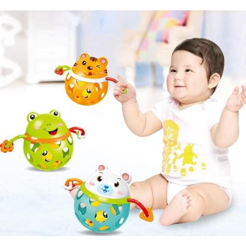 0-12 Months Baby Rattles Toy Intelligence Grasping Gums Plastic Animal Music Hand Shake Toy Early Educational Gift For Newborns