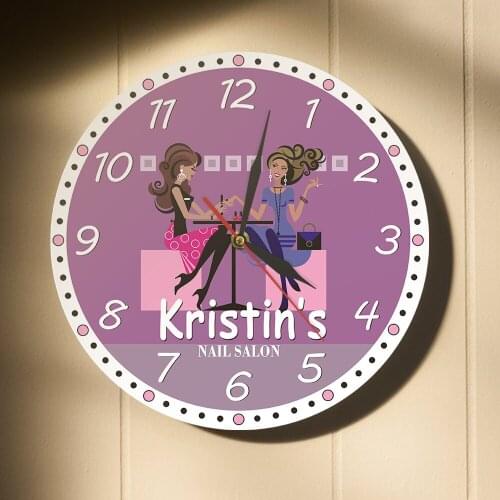 Beauty Salon Finger Spa Decor Printed Personalized Wall Watch Nail Studio Modern Wall Clock Manicurist Custom Technician Gift