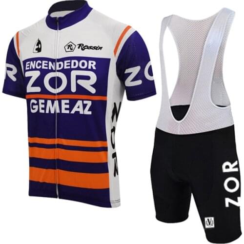 Retro cycling sets 9d Silicone cushion summer short sleeve jersey+bib pants bike wear cycling top