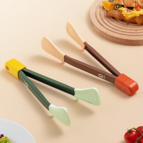 Kitchen Accessories Cooking Sugar Grill Food Pizza Bread Steak Tongs Clip Ice Grippers BBQ Silicone Non-slip Tweezers Clamp