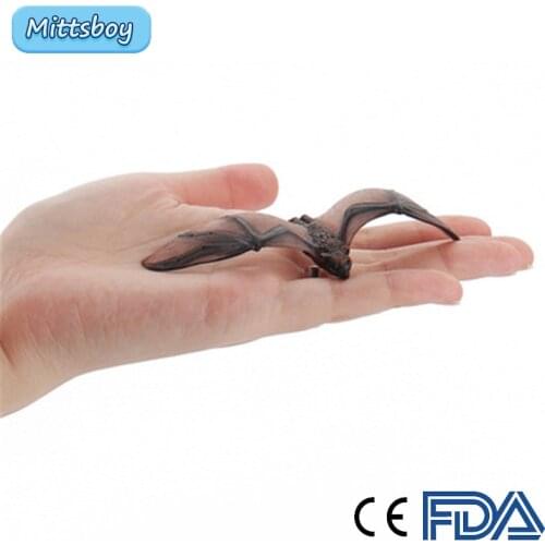 Mini Simulation Wild Animals Simulation Bat Figure Rabbit Educational Toy Halloween Scene Layout for Childrens Toy Spoof Toy