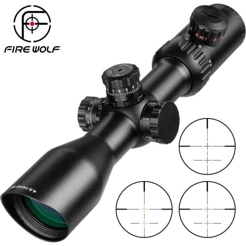 4.5-14X42 Hunting Riflescopes Bevel Side Double Cross Red Green Focus Tactical Optical Scope Sight Sniper