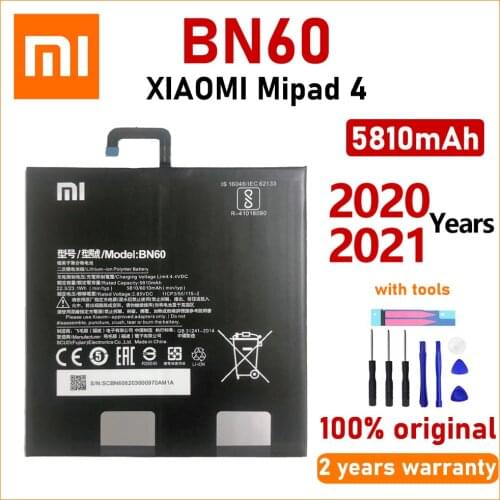 Xiao Mi Original 5810mAh BN60 For Xiaomi Pad 4 Mipad 4 Tablet Batteries With Tools+Tracking Number