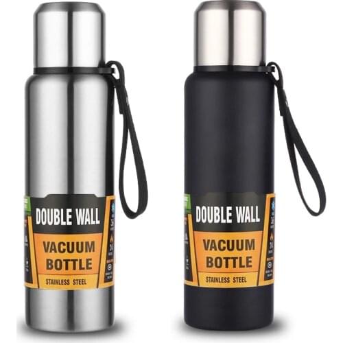 0.5-1.5L Large Capacity Stainless Steel Thermos Portable Vacuum Flask Insulated Tumbler with Rope Thermo Bottle Garrafa Termica