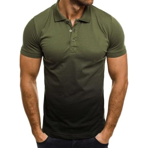 Plus Size S-5XL Mens Polo Shirts Summer Casual Short Sleeve Polo Homme Breathable Polo T Shirt Men Gradient Color Polos Hombre