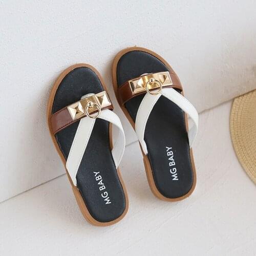 Tddler Infant Black New Kids Summer Fashion Rivet Slippers Beach Sandals For Children Girls Princess Gladiator Shoes Size 26-35