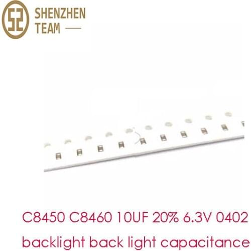 SZteam 50pcs/lot For ipad air 2 6 C8450 C8460 10UF 20% 6.3V 0402 backlight back light capacitance
