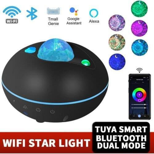 Tuya Smart Star Projector WiFi Laser Starry Sky Waving Night Light Led Colorful APP Wireless Control With Alexa Google Assistant