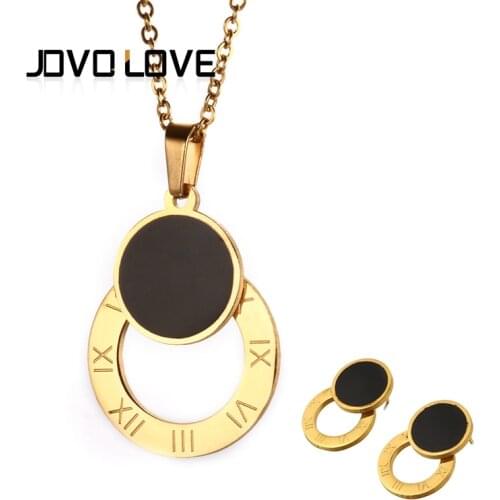 Unique Double Round Roman Numeral Design Gold Color Pendant Necklaces Jewelry for Women Female Wedding Jewelry