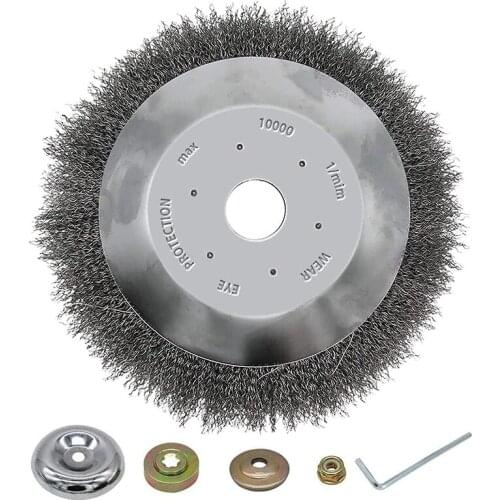 Rotating Brush Wheel for Lawn Gardening Agricultural Tools 6 Inches Weed Head Wire Brush Disc Wire Wheel