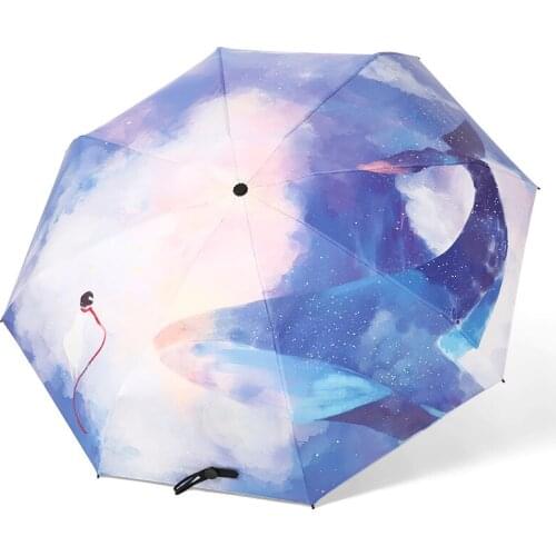 Folding Mini Pocket Umbrella Rain Women Men Windproof Black Coating Sun Umbrellas Gifts Parasol Three Fold Automatin Paraguas