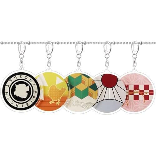 1 Pcs Kawaii Anime Demon Slayer Keychains Tanjirou Kamado Nezuko Tomioka Kimetsu No Yaiba Acrylic Pendant Keyrings Figure Toys