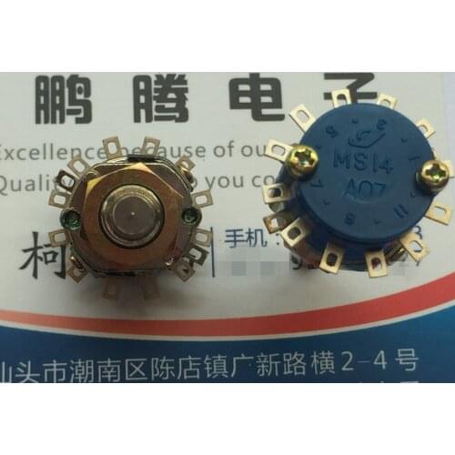 1PCS Japan IWATSU MS14 MS14-M1204 small switching band switch 1 layer 4 gear rotary switch 2 knife 12 feet