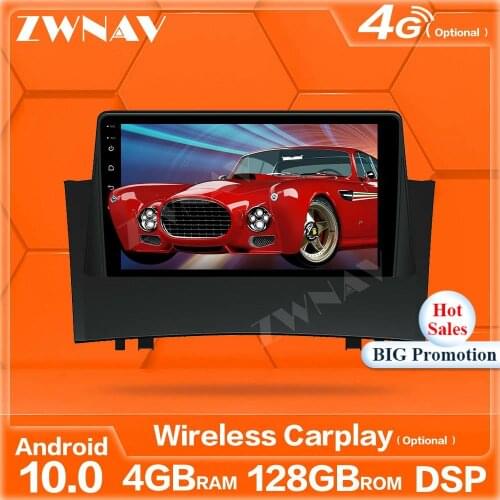 128GB Wireless Carplay Android Screen Player For Renault Megane 2 2004 2005 2006 2007 2008 Car GPS Audio Radio Stereo Head Unit