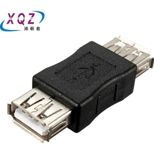 2pcs USB female to female adapter USB2.0 joint USB F/F gender changer USB extender coupler USB converter pvc black