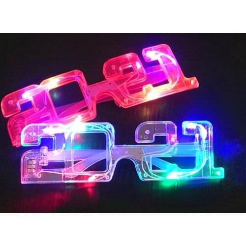 2021 New Year Gift Flashing Led Glasses Luminous Light Gift Glowing Headband Blinking Eye Wear Wedding Birthday Party