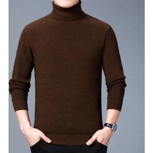 MRMT 2021 Brand Winter New Casual Mens Sweaters High Collar Shirt for Male Solid Color Warm Knitted Sweater