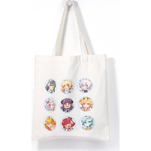 28*35cm Custom Cartoon Anime Customized Canvas Shoppign Bag Printed Cotton Cartoon Blank Tote Bags With Your Logo