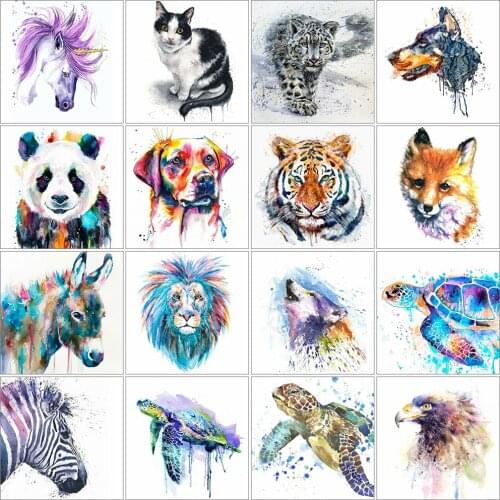 HUACAN Diamond Embroidery Dog Full Square Round Drill 5D DIY Diamond Painting Tortoise Animal Mosaic Eagle Handicraft Home Decor