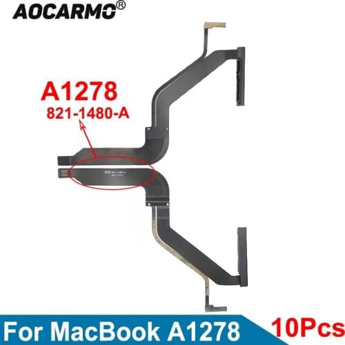 Aocarmo 10Pcs/Lot For Macbook Pro A1278 13.3" HDD Hard Drive Disk Cable 821-1480-A