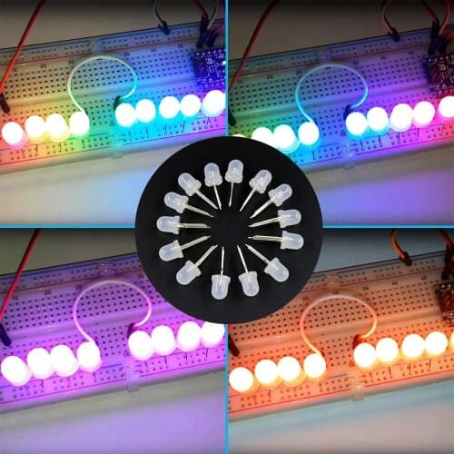APA106 F8 8mm / F5 5mm Round RGB Full Color pixel Arduino Programmable Frosted Led Chip ( like WS2812B) 5V 20~1000Pcs