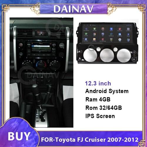 Car radio multimedia 12.3inch screen player FOR-Toyota FJ Cruiser 2007-2012 multimedia GPS navigation autoradio DVD player