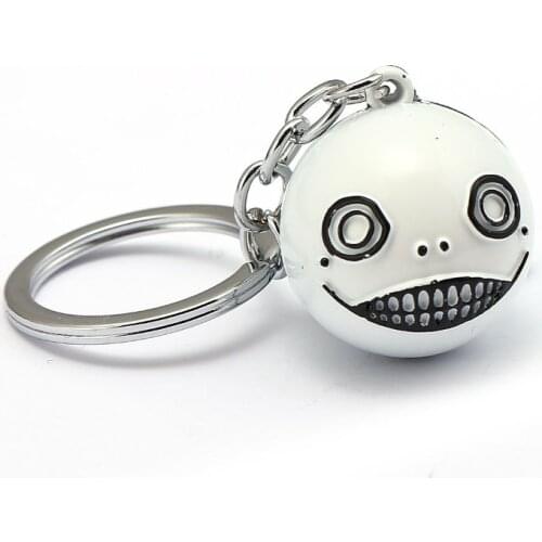 Game NieR Automata silicone solid big face ball keychain 2B emil No. 2 Type B Heroine keyring Charm Jewelry Gift