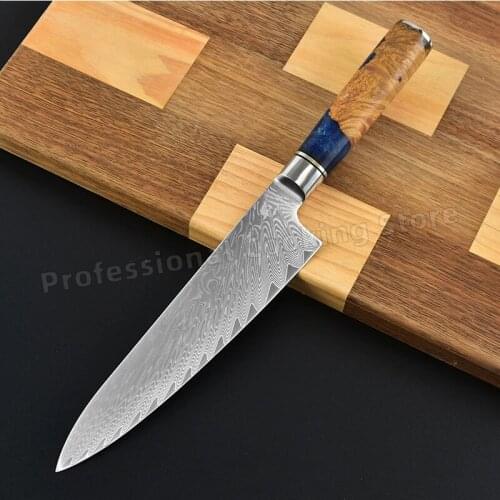 Stainless steel Damascus chefs knife Kitchen meat cleaver Slicing knife Household kitchen knife Cooking knife