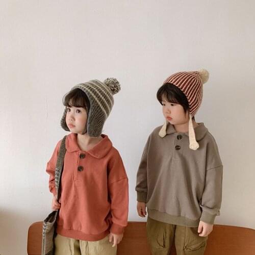 MILANCEL 2021 Autumn New Kids Clothes Solid Hoodies Long Sleeve Shirt Korean Girls Tops Casual Boys Clothes