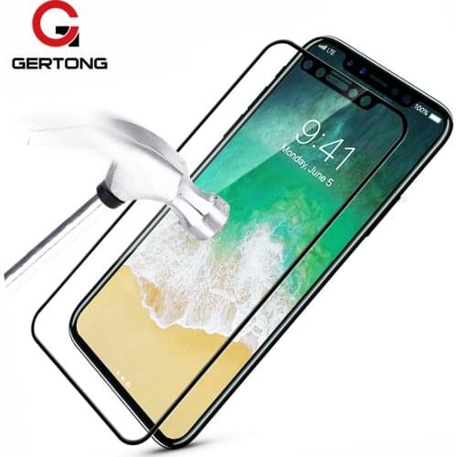 GerTong For iPhone X 8 7 6 6S Plus XR XS Max Tempered Glass Full Cover Screen Protector For iPhone 8 7 6 5 5S SE Toughened Film