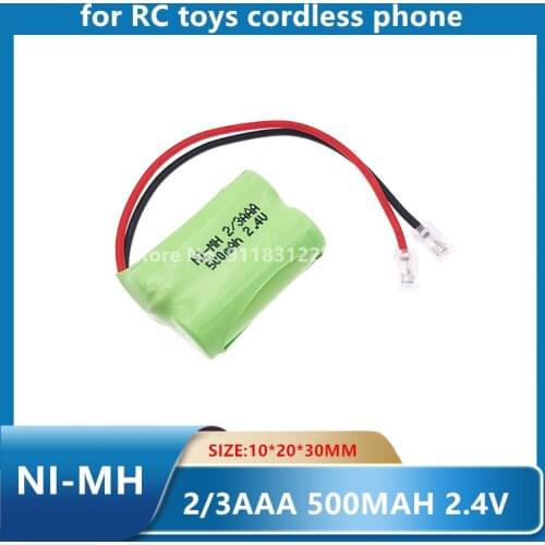 2PACK/LOT New Ni-MH 2/3AAA 2.4V 500mAh Ni-MH 2/3 AAA Rechargeable Battery Cordless Phone Batteries Pack With Plugs