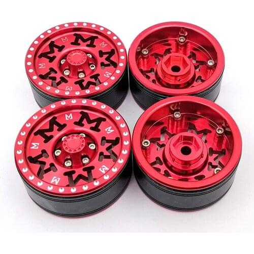 4pcs RC Car 1.9 Inch Metal Wheel Rim for 1/10 TRX-4 SCX10 D90 90046 KM2 RC Car Wheel Hub Parts