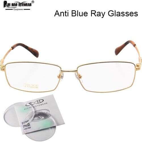 Anti blue ray Glasses Rectangular Frame Strength +0.00 Eyeglasses Computer Spectacles 33015