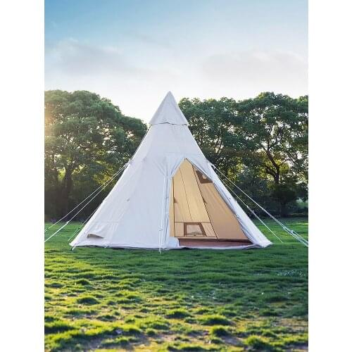 GY Tent Family Spire Tent 3-8 People Camping Camping Outdoor Supplies Oxford Cloth Cotton Pyramid Tent