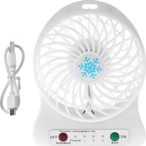 Portable 5W Outdoor LED Light Fan Air Cooler Desk USB Fan Without 18650 Battery