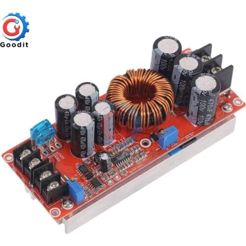 Professional DC 20A 1200W DC-DC Step Up Boost Converter Power Supply 8-60V 12V Step Up to 12-83V 24V 48V With Heat Sink