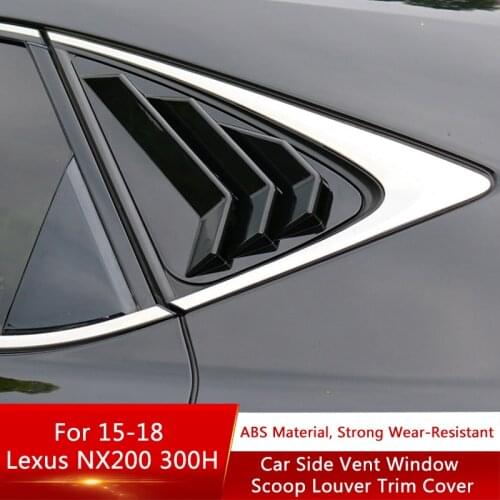 QHCP 1Pair Carbon Surface Car Side Vent Window Scoop Louver Trim Cover Modification Accessories For Lexus NX200 300H 2015-2018
