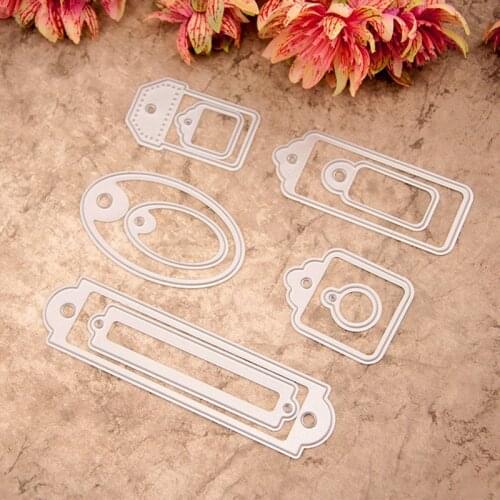 Label Frame Metal Cutting Dies for DIY Scrapbooking Crafts Dies Cut Stencils Maker Photo Album Template Handmade Decoration