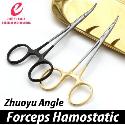 Stainless steel hemostatic forceps straight/elbow double-eyelid tool cosmetic surgical instrument 12.5cm fine hemostat