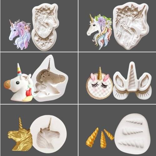 Kitchen Unicorn Silicone Mold Fondant Mold Cake Decorating Tools Chocolate Gumpaste Mould Cookie Fondant Tools Baking Bakeware